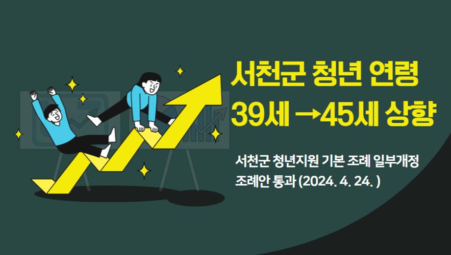 서천군 청년 연령 기준 39세→45세 상향 이미지